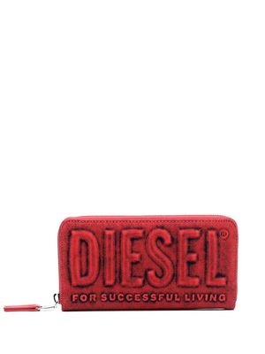 Diesel logo clutch wristlet - Red