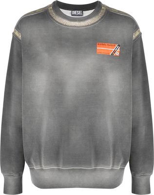 Diesel logo cotton sweatshirt - Grey