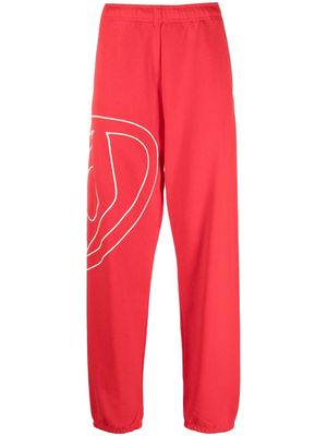 Diesel logo cotton track pants - Red
