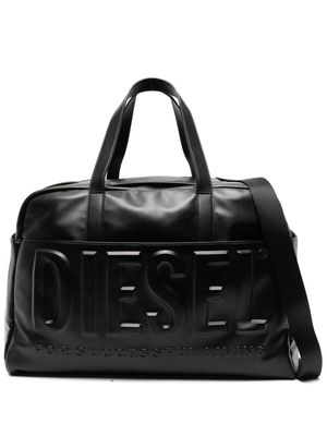 Diesel logo-debossed travel bag - Black
