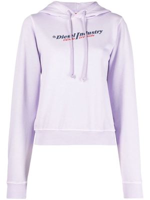 Diesel logo drawstring hoodie - Purple