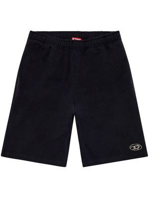 Diesel logo-embossed cotton track shorts - Black