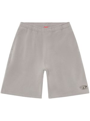 Diesel logo-embossed cotton track shorts - Grey