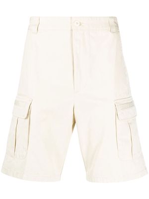 Diesel logo-embroidered cotton cargo shorts - Neutrals
