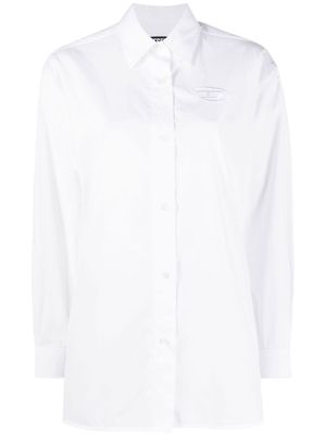 Diesel logo-embroidered cotton shirt - White