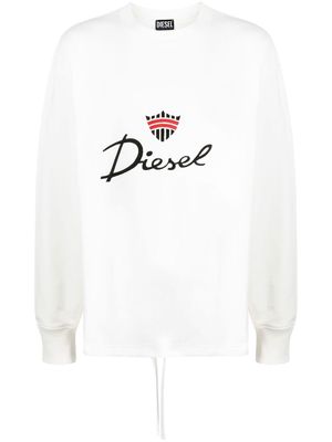 Diesel logo-embroidered cotton sweatshirt - White