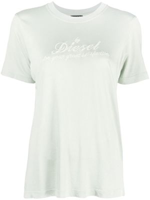 Diesel logo-embroidered fitted T-shirt - Green
