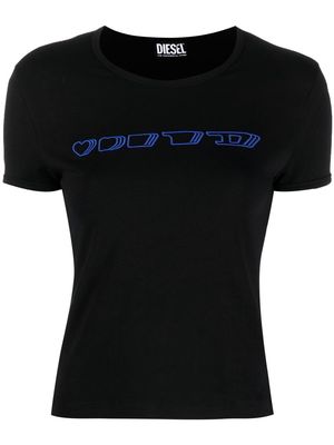 Diesel logo-embroidered short-sleeveT-shirt - Black