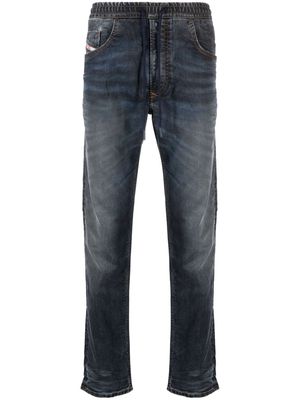 Diesel logo-embroidered tapered jeans - Blue
