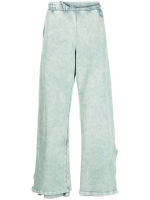 Diesel logo-embroidered wide-leg track pants - Green