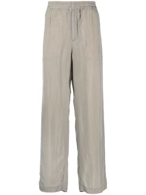 Diesel logo-embroidered wide-leg trousers - Green