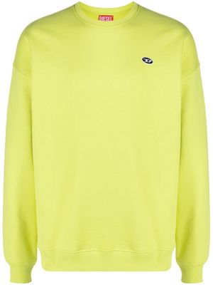 Diesel logo embroidery cotton sweatshirt - Yellow