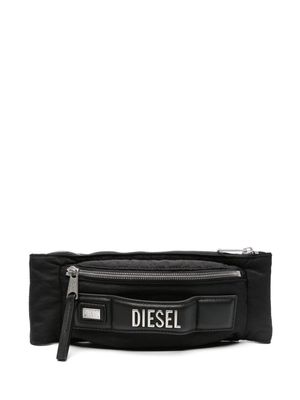 Diesel logo-lettering belt bag - Black