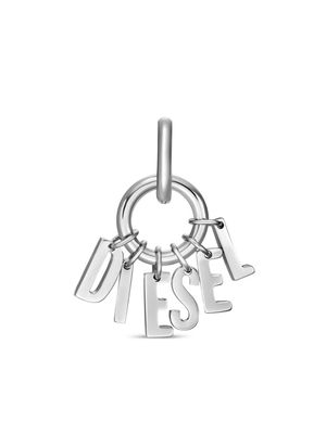 Diesel logo-lettering hoop earrings - Silver