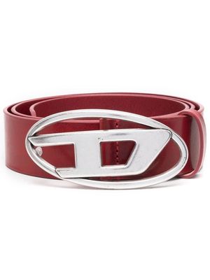 Diesel logo-lettering leather belt - T4032 RED