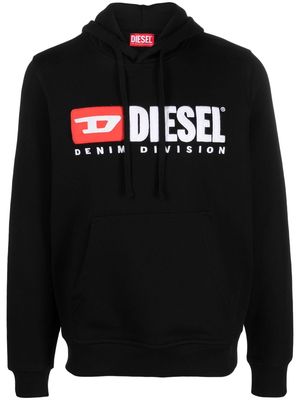 Diesel logo-patch cotton-blend hoodie - Black