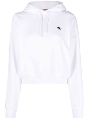 Diesel logo-patch cotton hoodie - White