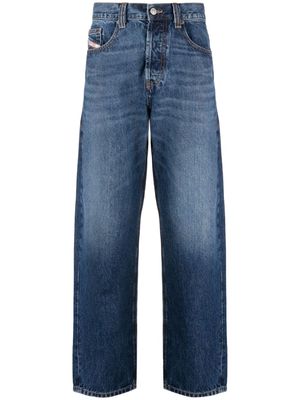 Diesel logo-patch cotton straight-leg jeans - Blue