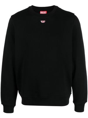 Diesel logo-patch detail sweatshirt - Black