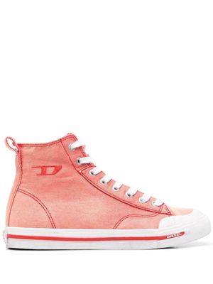 Diesel logo-patch high-top trainers - Red