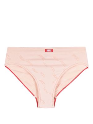 Diesel logo-patch high-wasted briefs - Pink