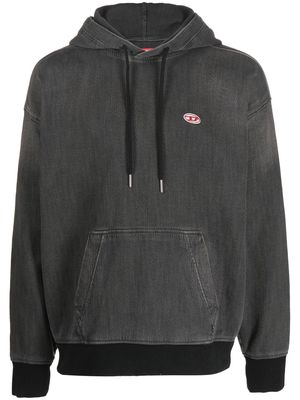 DIESEL logo-patch long-sleeved hoodie - Grey
