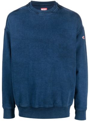 Diesel logo-patch long-sleeved jumper - Blue