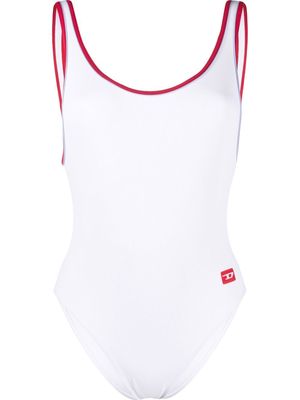 Diesel logo-patch low-back one-piece - White