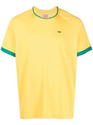 Diesel logo-patch performance T-shirt - Yellow