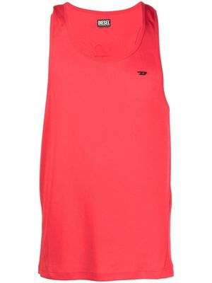 Diesel logo-patch performance tank top - Red