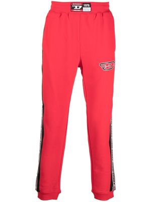 Diesel logo-patch performance track pants - Red