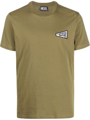 Diesel logo-patch shortsleeved cotton T-shirt - Green