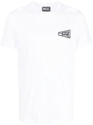 Diesel logo-patch shortsleeved cotton T-shirt - White
