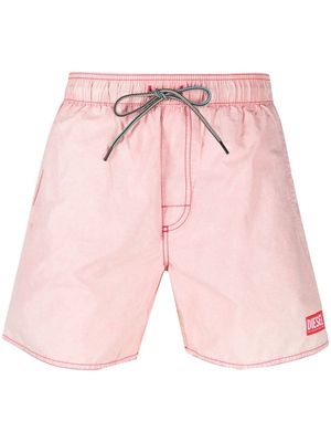 Diesel logo-patch swim-shorts - Pink