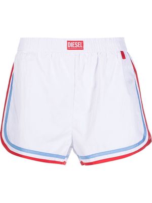 Diesel logo-patch swim shorts - White