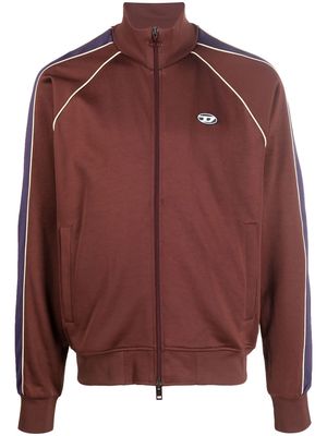 Diesel logo-patch track jacket - Brown