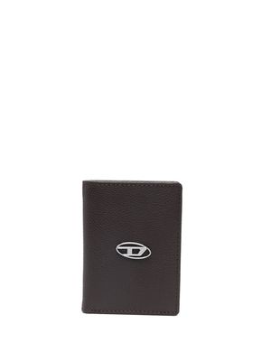 Diesel logo-plaque bi-fold wallet - Brown