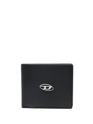 Diesel logo-plaque detail bi-fold wallet - Black