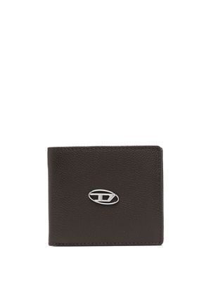 DIESEL logo-plaque detail bi-fold wallet - Brown