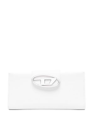 Diesel logo-plaque leather purse - White