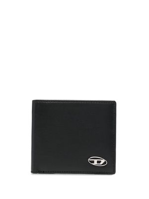 Diesel logo-plaque leather wallet - Black