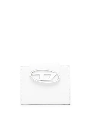 Diesel logo-plaque leather wallet - White