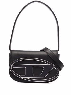 Diesel logo-plaque shoulder bag - Black