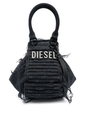 Diesel logo-plaque shoulder bag - Blue