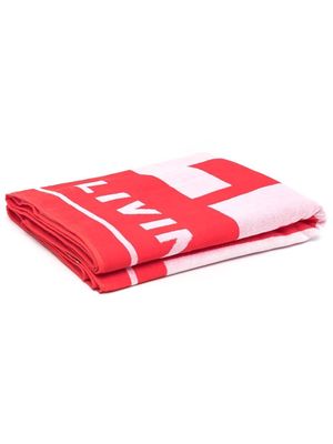 Diesel logo-print beach towel - Red