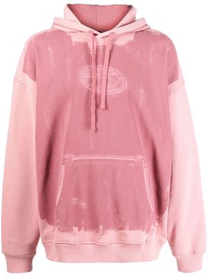 Diesel logo-print cotton hoodie - Pink