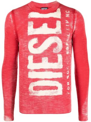 Diesel logo-print crew-neck jumper - Red