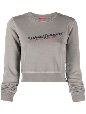 Diesel logo-print cropped sweatshirt - Grey
