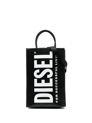 Diesel logo-print detail tote bag - Black