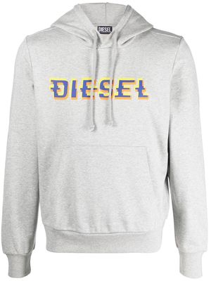 Diesel logo-print drawstring hoodie - Grey